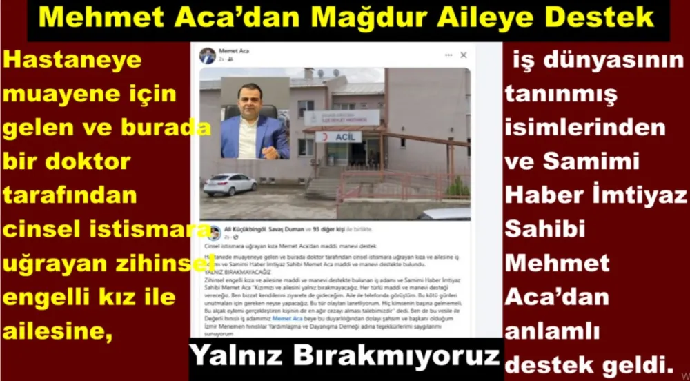 Mehmet Aca’dan Mağdur Aileye Destek